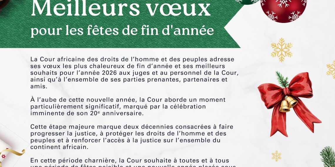 Joyeuses fêtes de fin d’année et meilleurs vœux pour la nouvelle année