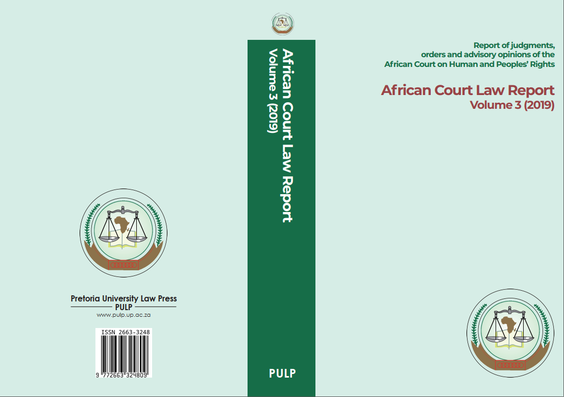 AFRICAN COURT LAW REPORT VOLUME 3 (2019)