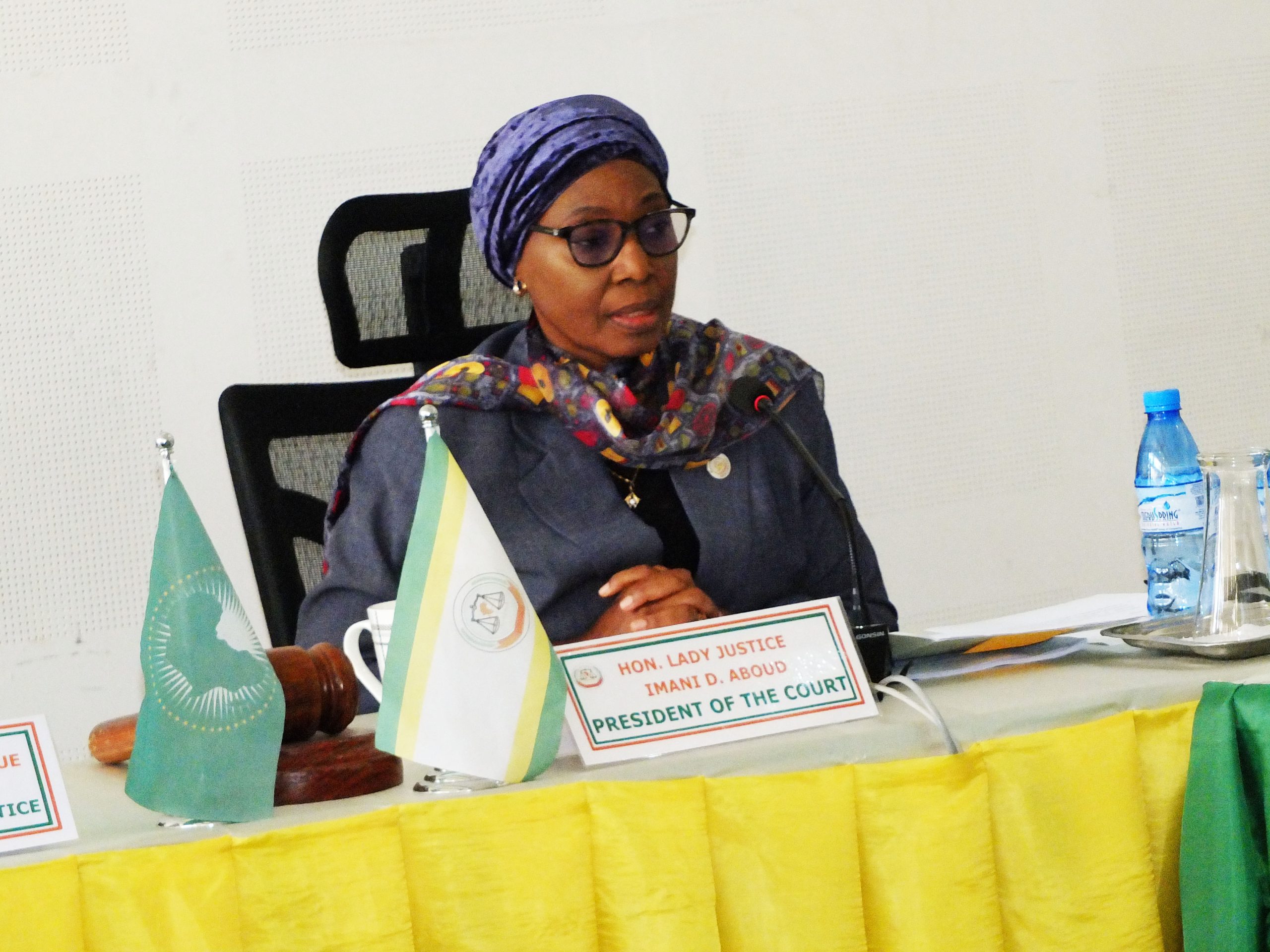 ALLOCUTION DE L’HON. JUGE IMANI D ABOUD, PRÉSIDENTE DE LA COUR AFRICAINE DES DROITS DE L'HOMME ET DES PEUPLES Ā L'OCCASION DE LA VISITE DE LA DÉLÉGATION DE LA COUR DE JUSTICE DE L'UNION ÉCONOMIQUE ET MONÉTAIRE OUEST AFRICAINE