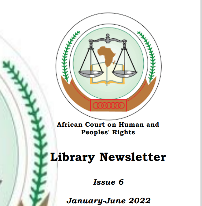 AFRICAN COURT LIBRARY NEWSLETTER, JULY TO DECEMBER 2022