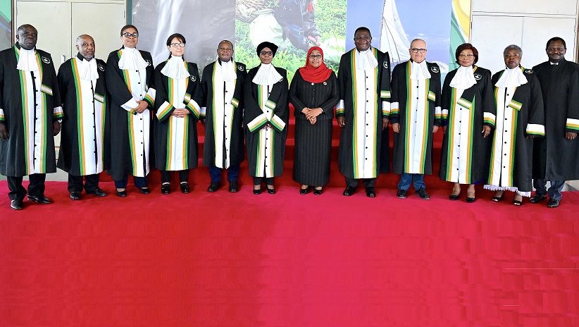 قضاة المحكمة الإفريقية يلتقون بفخامة رئيسة جمهورية تنزانيا المتحدة.