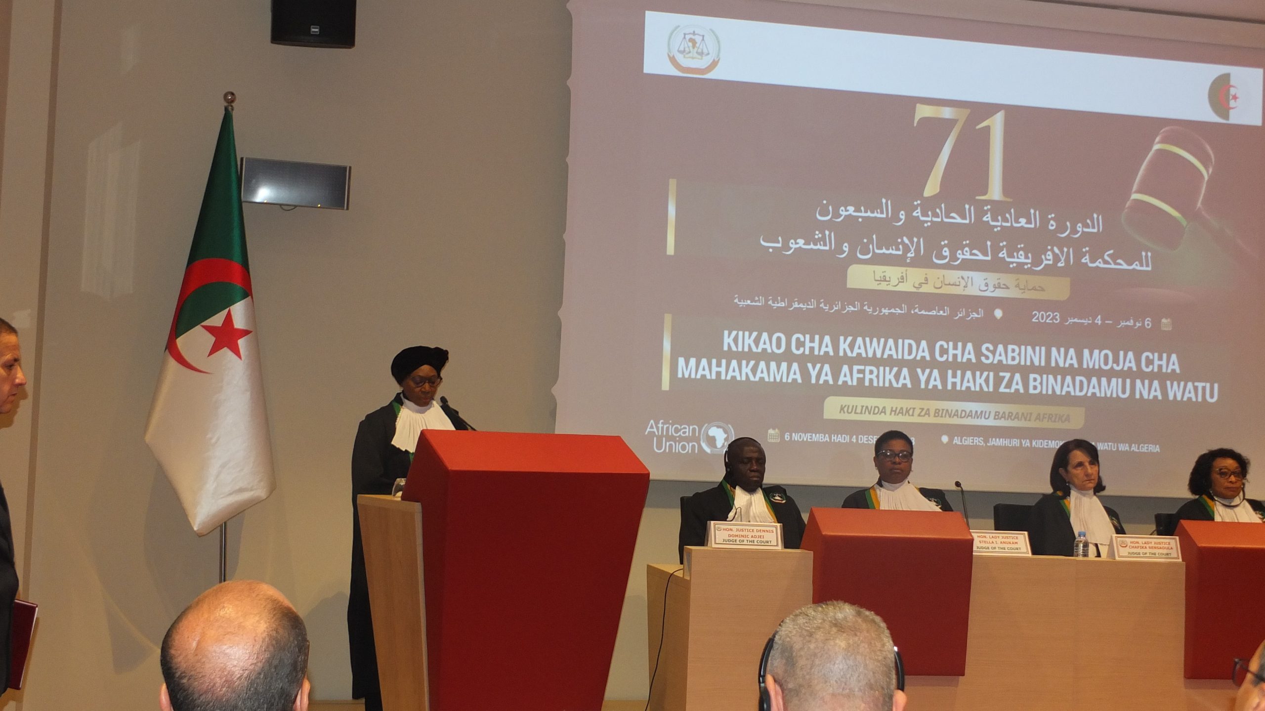 OPENING SPEECH OF HON. LADY JUSTICE IMANI D. ABOUD, PRESIDENT OF THE AFRICAN COURT ON THE OCCASION OF THE 71ST ORDINARY SESSION OF THE COURT.
