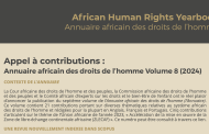 APPEL À CONTRIBUTIONS : ANNUAIRE AFRICAIN DES DROITS DE L’HOMME VOLUME 8 (2024)