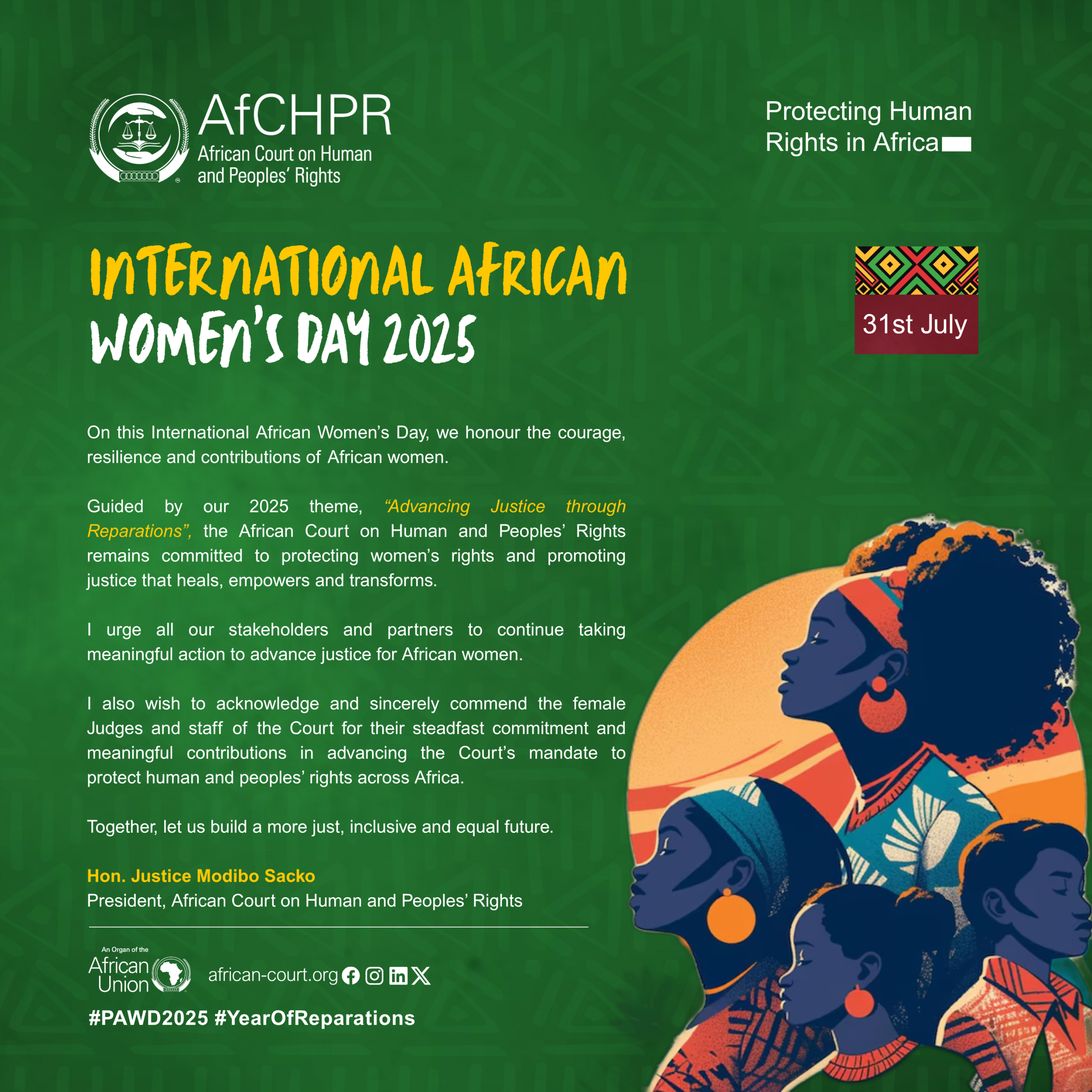 African Court on Human and Peoples' Rights celebrates Pan-African Women's Day
