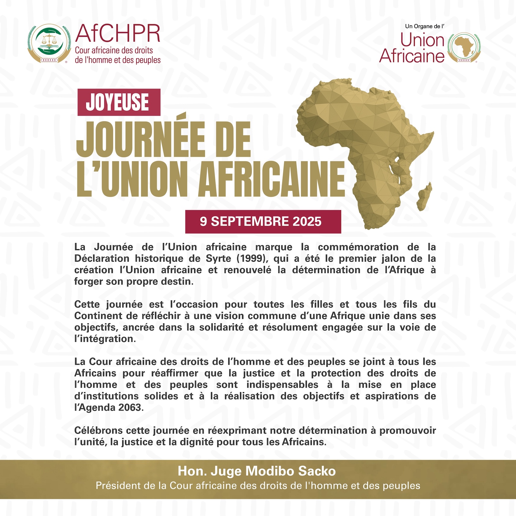La Cour africaine commémore la Journée de l’Union africaine 2025