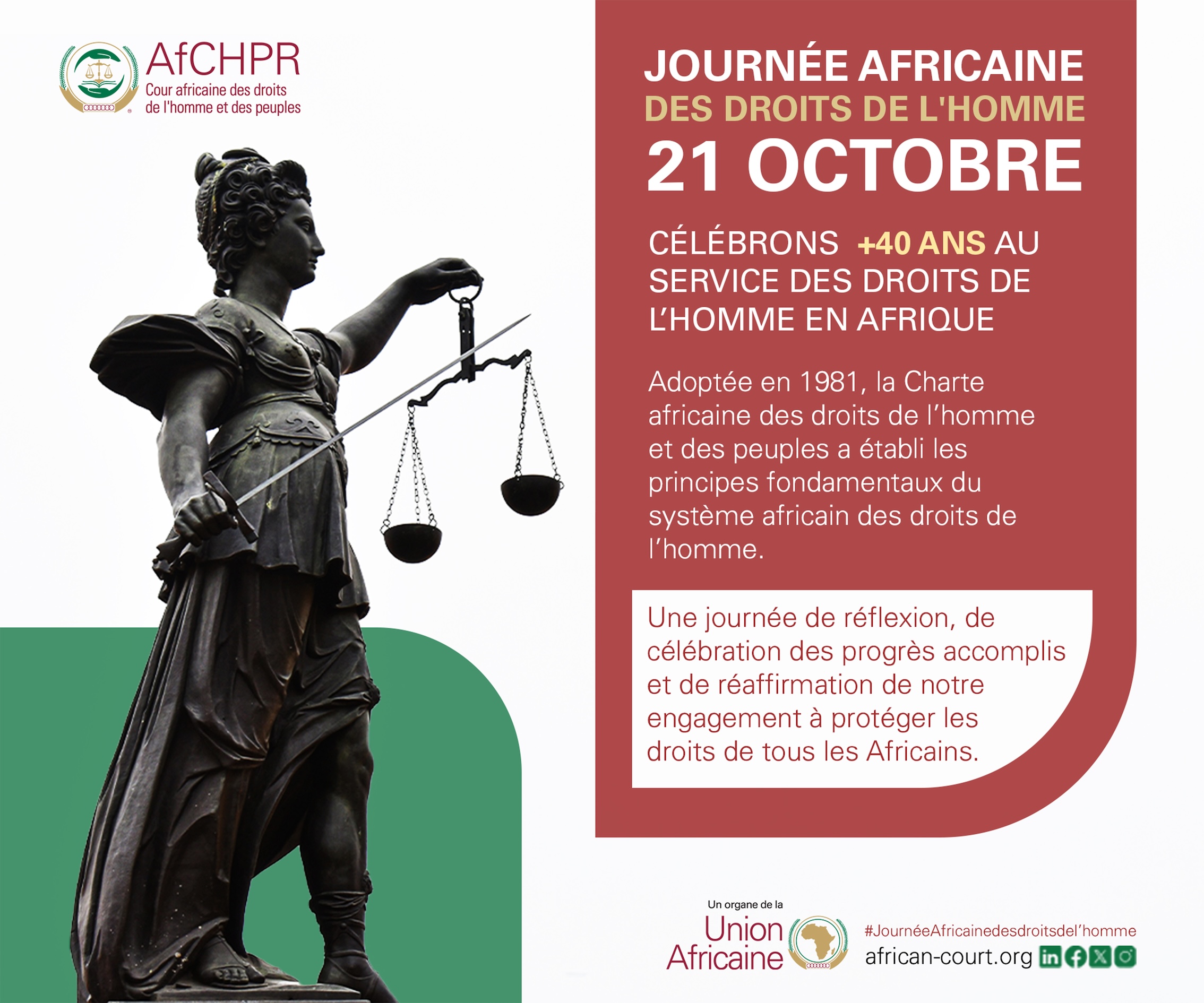Déclaration du Président de la Cour africaine à l’occasion de la commémoration de la journée africaine des droits de l’homme