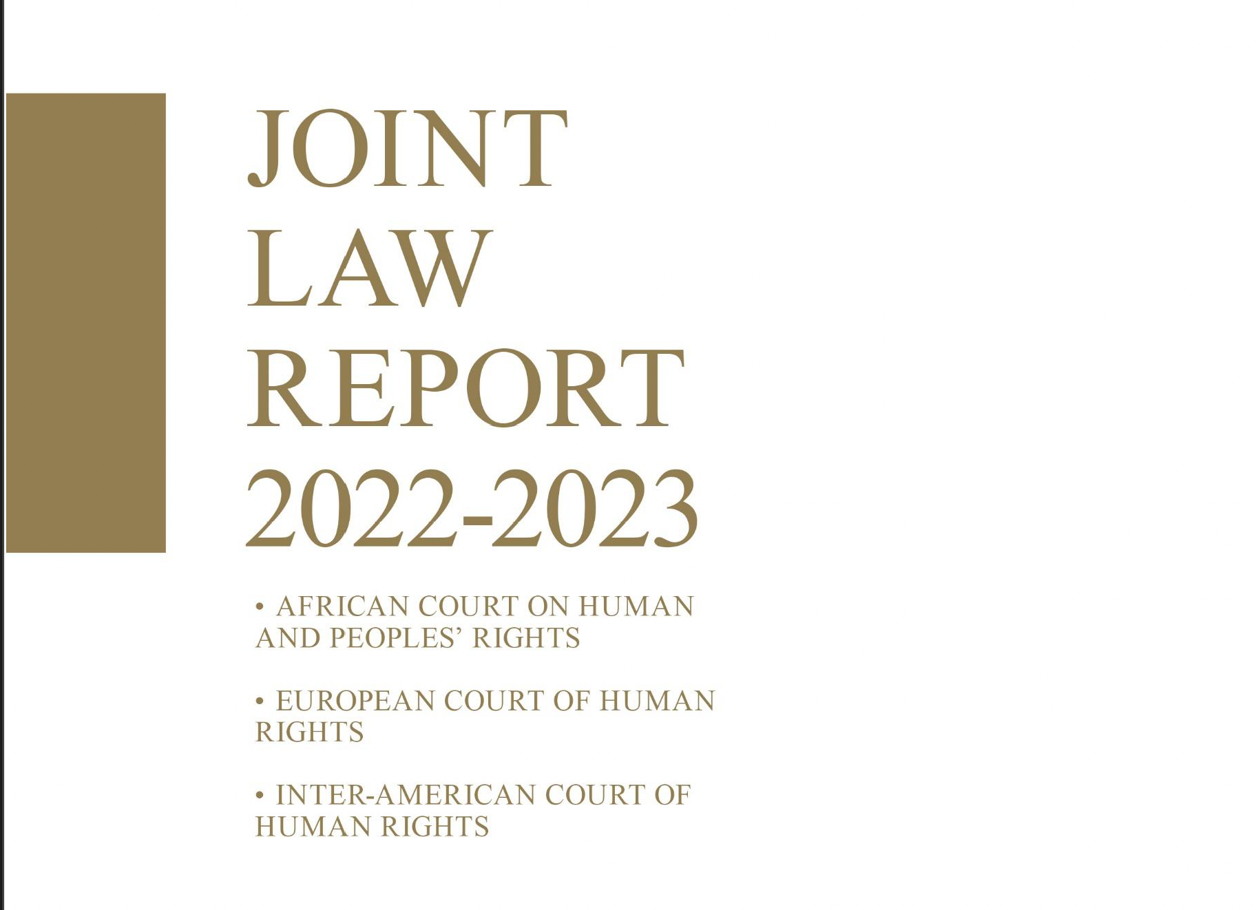 JOINT LAW REPORT : AFRICAN COURT - EUROPEAN COURT - INTER-AMERICAN COURT - VOLUME 4 (2022-2023)