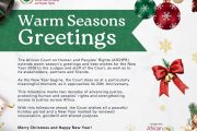 Season’s greetings and New Year message from the African Court