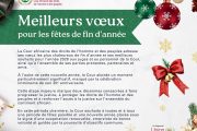 Joyeuses fêtes de fin d’année et meilleurs vœux pour la nouvelle année